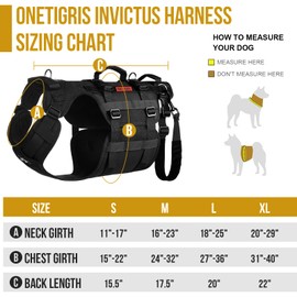 OneTigris Dog Lift Harness for Large Dogs, Dog Hip Support Brace, Full Body Dog Lifter with Handles Invictus Multifunctional Mobility Assistance Vest for Back Legs (Black, Medium)