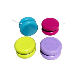 GICO JoJo 6476 Set of 4 Different Wooden Joyos in Pastel Colours (Made in EU) - Party Bag Children's Birthday Party Bag
