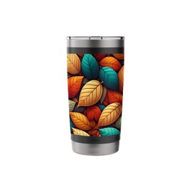Fall Color Leaves Themed Autumn Colorful Fall Leaf Pattern Stainless Steel Insulated Tumbler