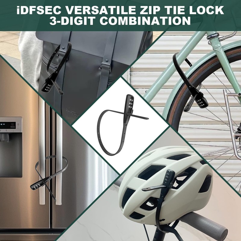 iDFSEC Zip Tie Lock, Adjustable Cable Tie with Stainless Steel