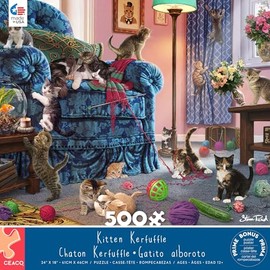 Ceaco - Paws Gone Wild - Kitten Kerfuffle - 500 Piece Jigsaw Puzzle