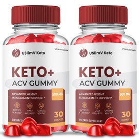 USlimV Keto ACV Gummies, Max Strength Gummies with Apple Cider Vinegar (2 Pack)