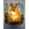 Bunny Rabbit Woodland Creatures Handmade Recycled Glass Night Light Nightlight,