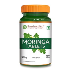 Pure Nutrition Organic Moringa 1200mg |120 Veg Tablets | USDA Certified Organic | Superfood with Vitamins, Minerals and Essential antioxidants | Vegan Supplement | Non-GMO