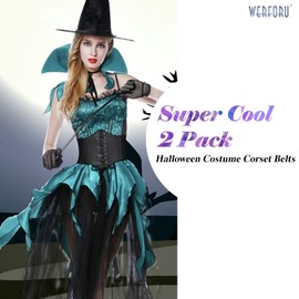 WERFORU 2 Pack Women Corset Elastic Belt Vintage Wide Lace-up Tied Waspie Waist Belt (Suit for waist size 22-25 Inches) Pls recognize WERFORU CA Store !WinsFLyear is the counterfeiter