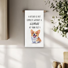 Bnzolyoia Cute Corgi Kitchen Towels - Corgi Gifts for Corgi Lovers, Corgi Dish Towels, Corgi Tea Towels for Kitchen Decorative, Corgi Decor, Dog Kitchen Towels 16x24
