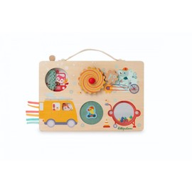 Lilliputiens - Activity board vehicles - Busy board for babies - Multi-activity toy for babies - Promotes fine motor skills - Practical carry case - From 18 months - 83509