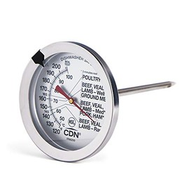 CDN IRM200 Glow ProAccurate Termómetro Resistente al Horno, para Carne y Aves de Corral, Carne/Ave, Esfera Grande, Plateado, Extra Grande, 1