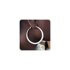 BOOZIQ White Hoop Earrings for Women 8090s Neon Earring Large Round Hoop Earrings 8090s Statement White Earring Neon Jewelry Costume Accessories