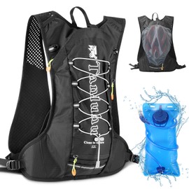 Hydration Pack Backpack with Hydration Bladder 2L, Lightweight Running Water Vest for Women and Men, Marathon Running Vest Water Backpack Perfect for Outdoor Cycling Running Camping Climbing