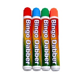MJ Stuff Colorful Bingo Dabbers - Set of 4 Multicolored Daubers Pens for Drawing & Activities - Compact and Mess-Free