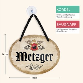 schilderkreis24 Metal Sign "Butcher" Profession Decorative Gift Idea Man Woman 18 x 14 cm