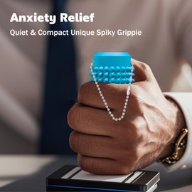 Vatonezich Little Ouchies Fidget - Pocket-Sized Stim Keychain with Spiky Grippie Design, Anxiety & Stress Relief Sensory Toy for Adults, Unique Gifts for Friends & Family (Ice Blue and Purple)