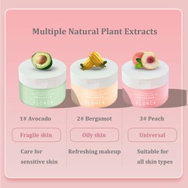 Cleansing Balm, Makeup Remover Balm, Refreshing Gentle Deep Cleansing Makeup Remover Cleanser Balm Suitable for All Skin Types 100ml (1#Avocado)