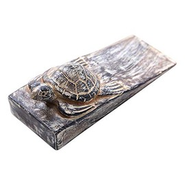 NOVICA Handmade Wood Baby Turtle Door Stopper, Black and White, Whitewashed Baby Turtle'