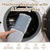 SIXHOME 60 x 90 cm Blue/White Bath Mat, Super Absorbent
