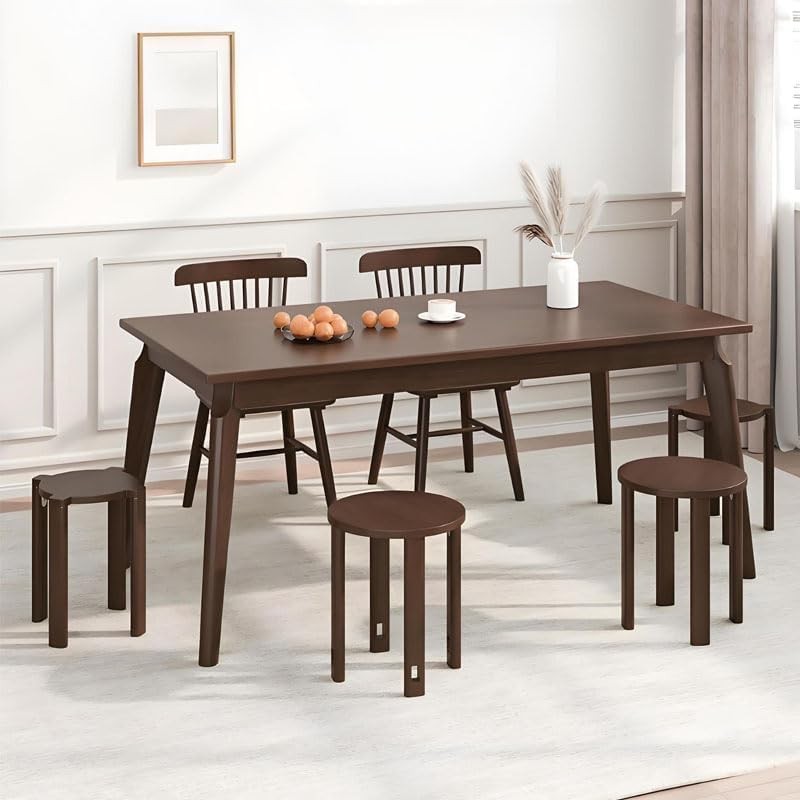 CHSSIH Stackable Stools Set of 4 - Walnut Stacking Stools/Side