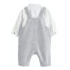 NEXT Baby Cotton Dungarees and Bodysuit, grey/white