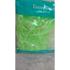 Easter Basket Grass Plastic Neon Green Shiny Christmas Filler Decor Discontinued
