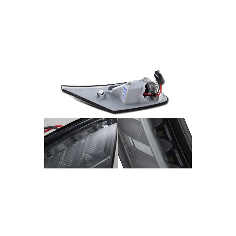 EPARTS Smoke Lens White LED Front Bumper Side Marker Parking