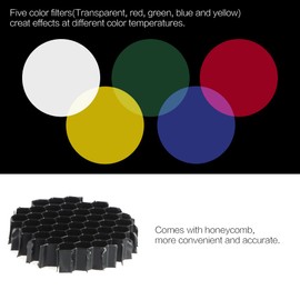 Studio Lighting Kit, Snoot with and Color Filters for Elinchrom Mount Strobe, Aluminum Alloy, Replacement for Impact EX, Calumet Genesis