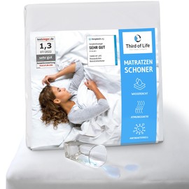 Third of Life Mattress Protector Waterproof – Breathable Mattress Pad – Anti-mite Cover Under Fitted Sheets – Waterproof Mattress Protection – Hygienic Mattress Topper