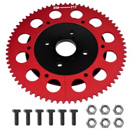 VCUJSUC #35 Chain 71T Split Sprocket with Adapter Universal for 80cc 105cc Monster Moto B212 TrailMaster MB200 Baja Doodlebug Motovox 212cc Go Kart Mini Bikes Black