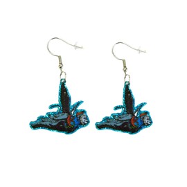 Cute Pair of Flying Monkey Style Earrings for Women. Blue Monkey with Wings for Women. Fun Wonderful Wizard Oz Inspired Ear rings. Wicked Fun!