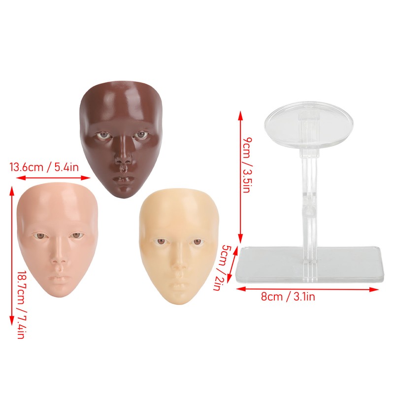 Makeup Practice Face Reusable Realistic 5D Full Face Silicone Makeup