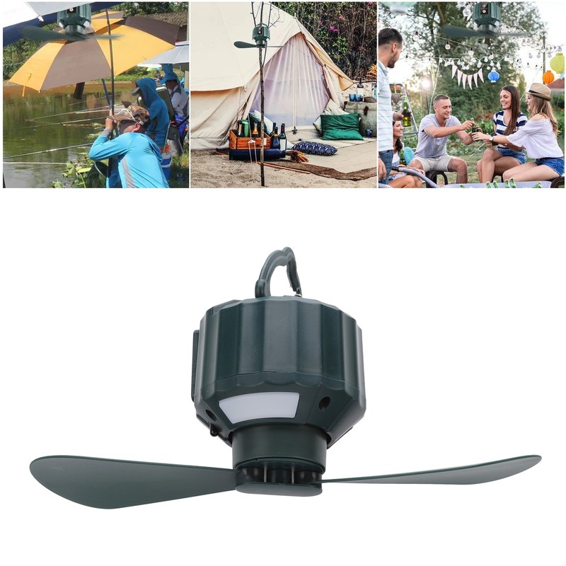 Portable Camping Fan LED 3 Speed Timing 10400mAh Waterproof USB