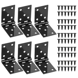 Pack of 6 Box Hinges, Foldable, Door Hinges, Furniture Hinges for Drawers, Door Hinges Heavy Duty, Galvanised Screw-On Hinges Furniture Strap for Wooden Doors, Wooden Crates, Cabinets (100 x 35 mm)