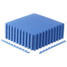CAP Barbell 1/2-Inch Interlocking EVA Foam Exercise Puzzle Mats - 3 Pack | 24" x 24" x 1/2" | Diamond Pattern - Blue