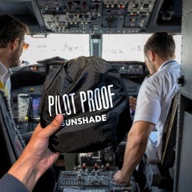 PILOT PROOF Blackout Light Sunshades – 4-Pack – Heat-Activated Adhesion (No Suction Cups) – UV/Heat Reduction – Designed & Tested by Pilots