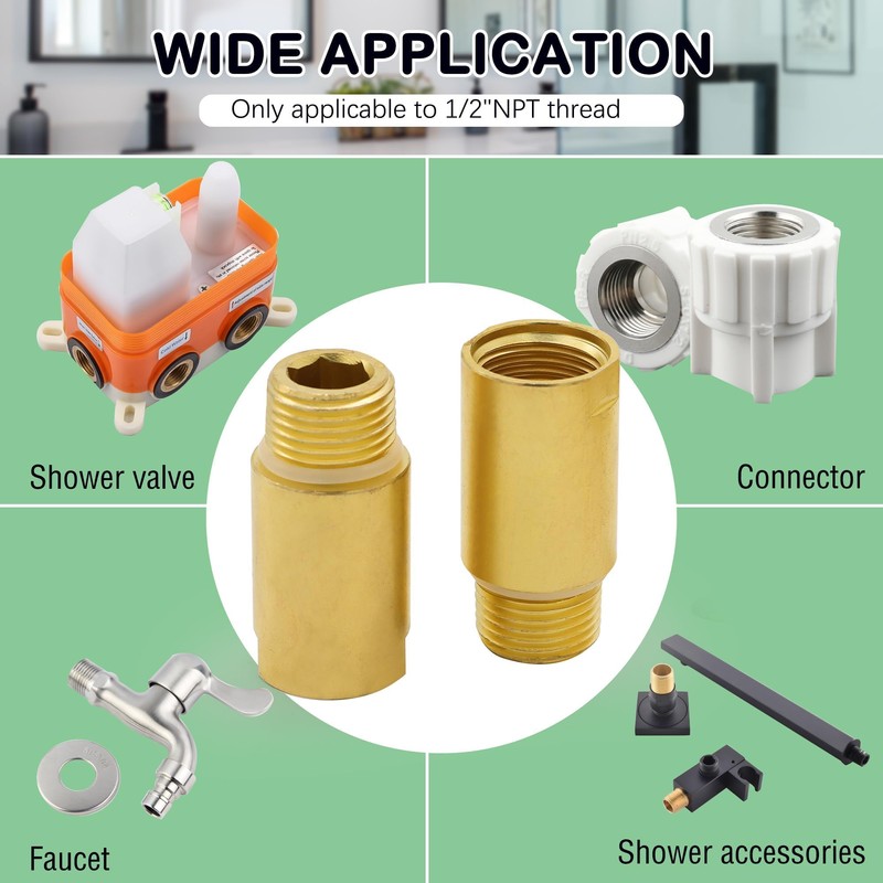 (2 pcs) Upgrade Brass Pipe Plumbing Adapter with Rubber O-ring,