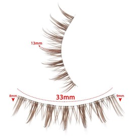 10 Pairs Brown Eyelashes Clear Band Brown Cartoon Eyelashes Japanese Anime Cosplay Brown Eyelashes Asian False Eyelashes Looks Natural Like Individual Cluster