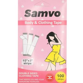 100 Strips Double Sided Tape for Clothes, Fashion Tape for Women, Dress & Bra Tape, Clear Clothing Tape to Keep Clothes in Place, Body Tape for Fabric to Skin