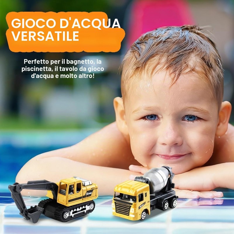 VorPrillynt Camion di Costruzione Set, 6 Pezzi Mini Camion Giocattolo