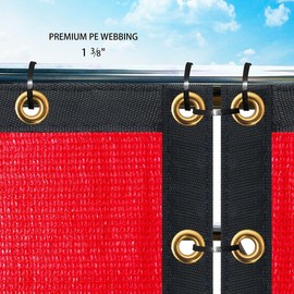 3' x 18' Red Privacy Screen Fence Cover Panel Shade Cloth Fabric for Chain Link Fence Gate Balcony Deck Patio Pool Railing Porch Playground Yard Garden Farm