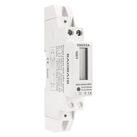 Baomain Single Phase Two Wires Energy Meter 5(40) A 230V 50Hz One Module Kwh Meter DIN-Rail Mount (LCD Display / DM25SA, 220VAC)