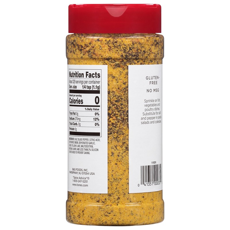 Tone's Lemon Pepper Seasoning Blend, 12.75 Ounce