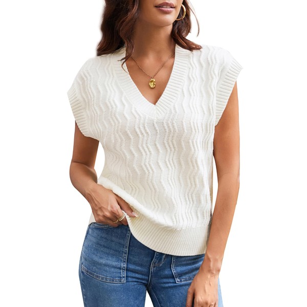 GRACE KARIN 2024 Fashion Cap Sleeve Tops Fall Sweater Vests