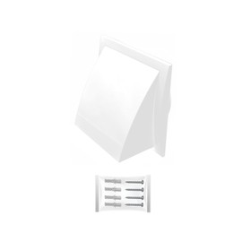 H&C VENT White Exhaust Hood Vent 153 mm with 100 mm 4 inch Connector Flange│ Air Ventilation Covers with Valve/Backdraft and Mouse Protection │ Extractor Cap Cover for Duct Pipe│ Inside and Outside