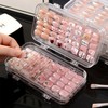 만능마켓 Transparent Case for Storing and Displaying Simple 3-Tier Nail