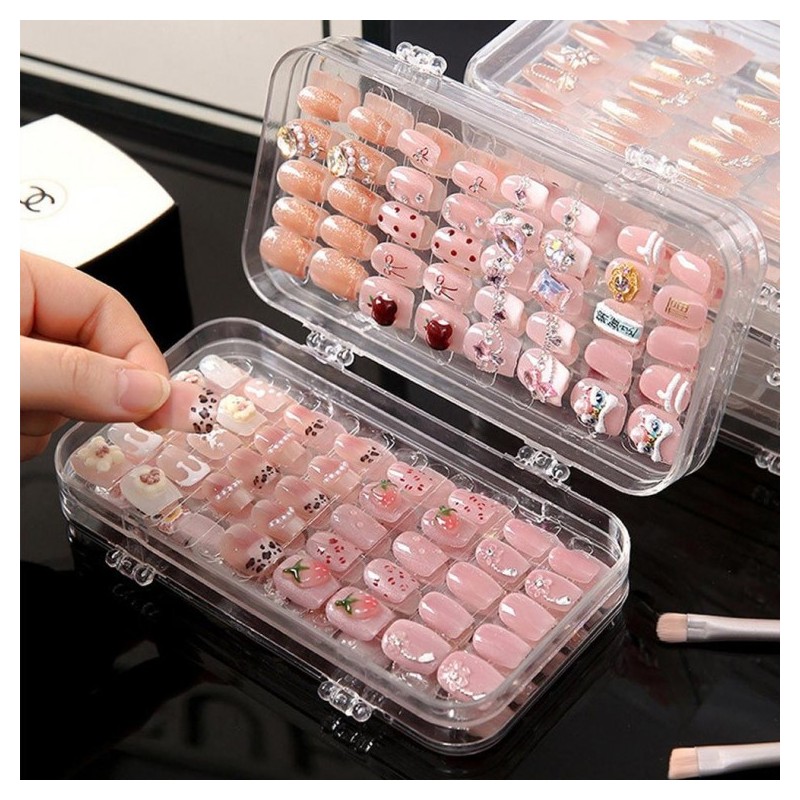 만능마켓 Transparent Case for Storing and Displaying Simple 3-Tier Nail