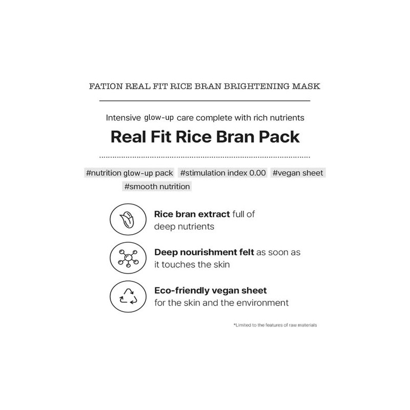 FATION [FATION]Real Fit Rice Brightening Mask (5ea)