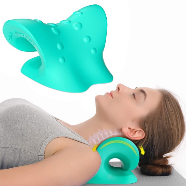 Neck Stretcher for Pain Relief, Trobing Neck Traction for Muscle Tension Relief, Neck and Shoulder Relaxer, Cervical Traction Device, Neck Corrector for TMJ Relief & Cervical Spine Alignment