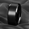 ATOP 8mm Classic Black Brushed Tungsten Carbide Ring For Mens