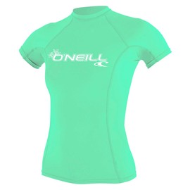 O'Neill Women’s Wetsuits, T-Shirts, WMS Basic Skins S/Rash Guard, Light Aqua, M, 3548-216-M