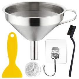 Youmile 304 Stainless Steel Funnel Resin Filter for Resin 3D Printer, Transferring Liquids, Oil, with Removal Stainless Steel Strainer, Hook, Clean Tool
