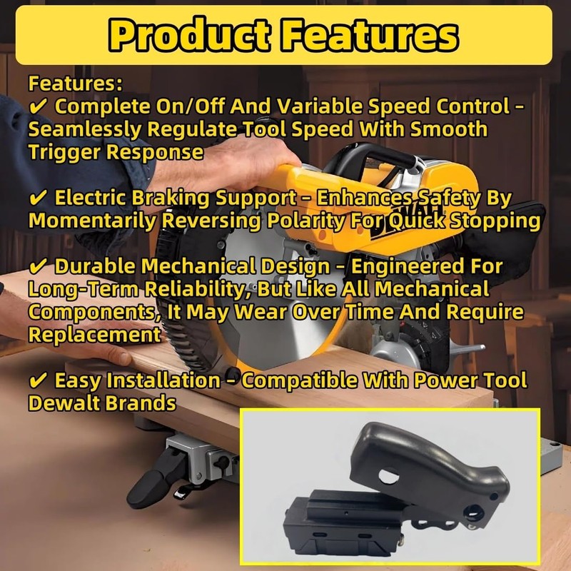 2 Pcs Miter Saw Trigger Power Switch Replacement Part Compatible